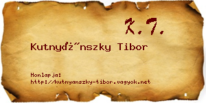 Kutnyánszky Tibor névjegykártya
